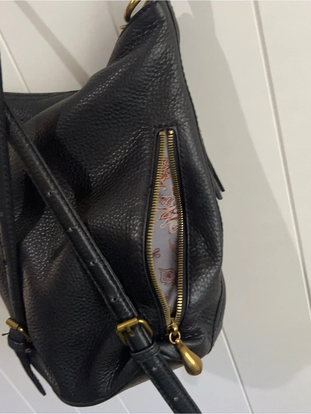 HOBO International Backpack  Purse Genuine Leather Tassel Black